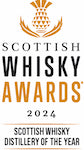 Scottish Whisky Awards 2024 logo with a thistle design.  Distillery of the year award