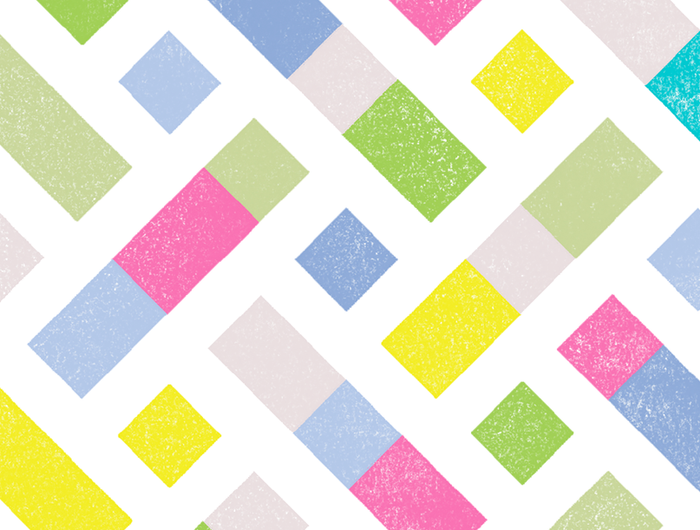 Colorful geometric pattern with pastel shades on a white background