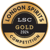 Gold medal from the London Spirits Competition 2024 on a black background